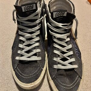 Golden Goose Black and White High-Top Sneakers